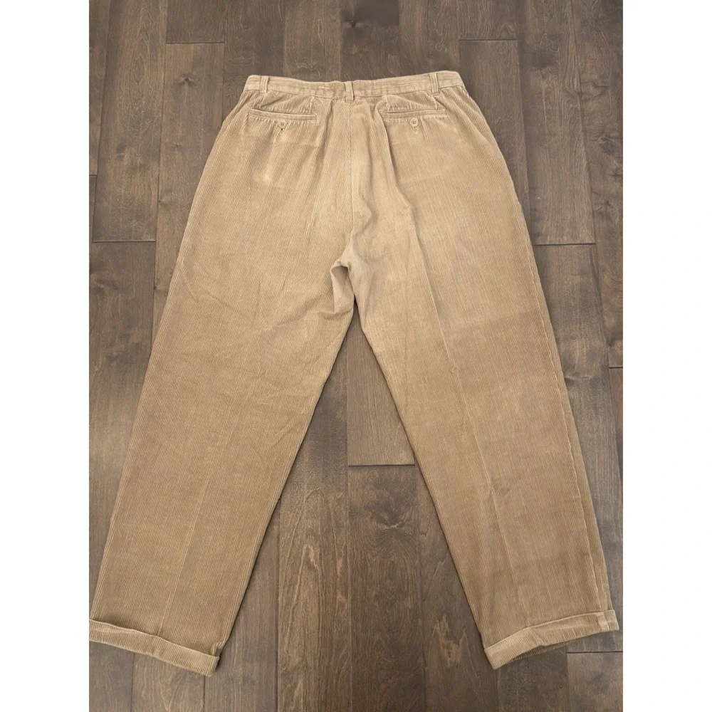 VTG Ivy Crew Lot Of‎ 2 Classic Pleated Corduroy Mens Size 38X34 Navy/Beige Pants